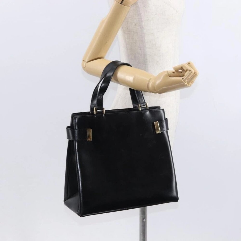 GUCCI Hand Bag Leather Black Gold 000 2046 0562 Auth 155731 - Picture 14 of 16